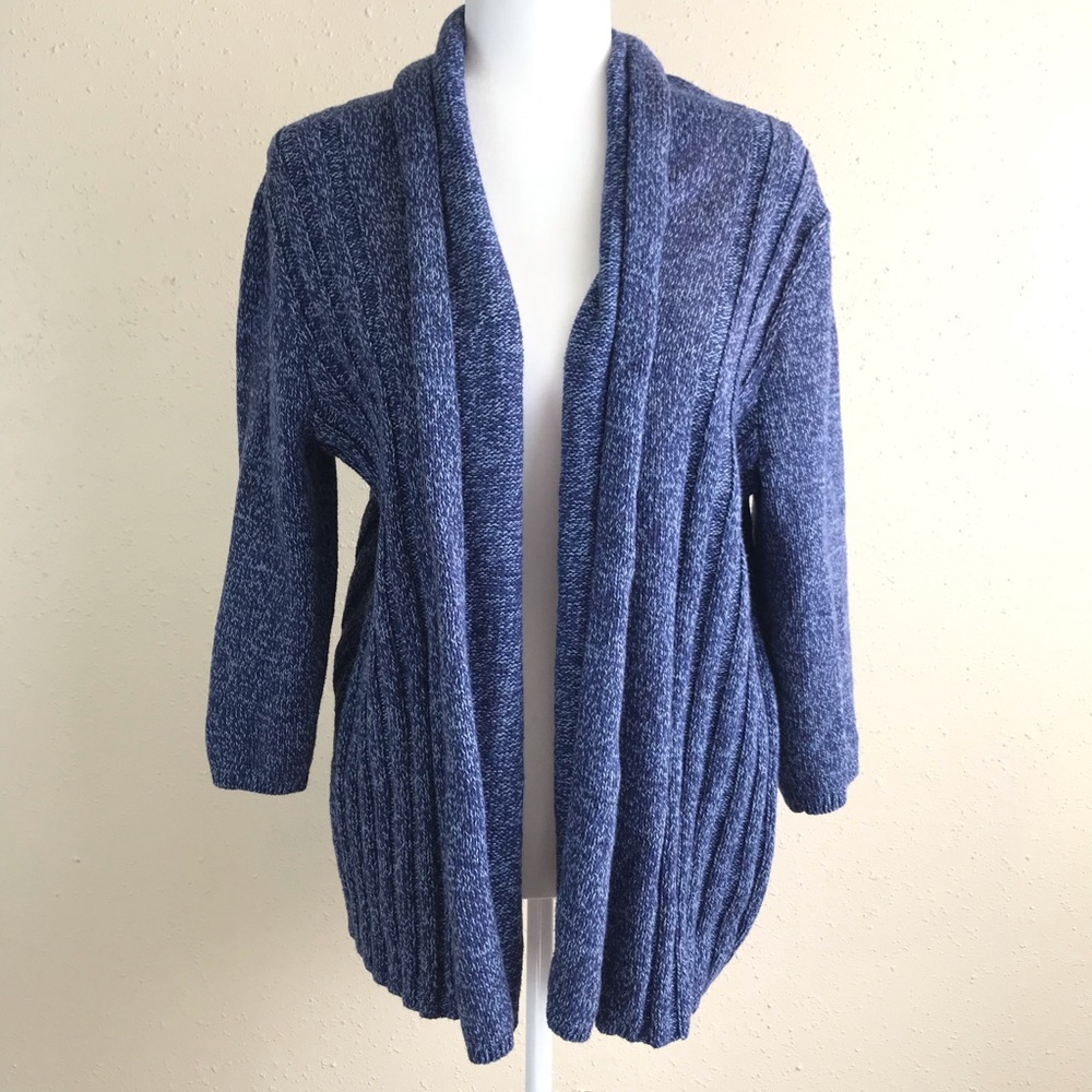 Dressbarn blue cable knit cardigan